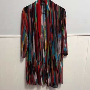 CREATION Colorful Open Front Cardigan COVER-UP size large Great